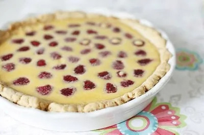 Малиновый пирог с белым шоколадом