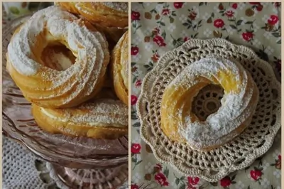 Заварные кольца с творожным кремом