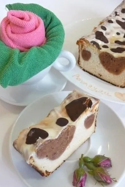 Творожный десерт с белым и черным шоколадом