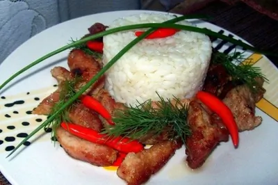 Свинина с перцем чили