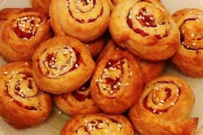 Сладкие булочки с ветчиной