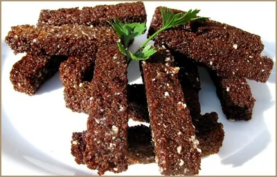 Гренки с чесноком и укропом