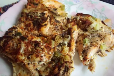 Запеченная горбуша под луком