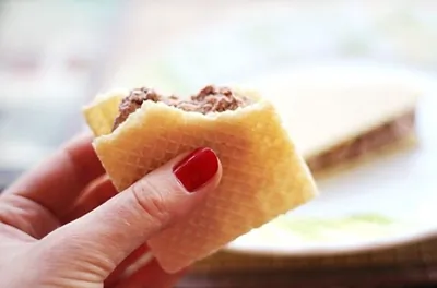 Шоколадно-йогуртовое мороженое в вафлях