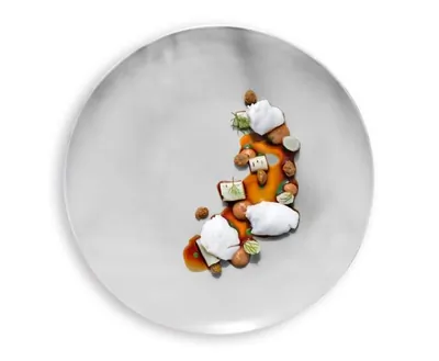 Щеки трески с кремом из водорослей