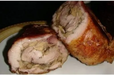 Рулет мясной с грибами
