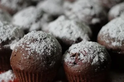 Шоколадные кексы с клюквой