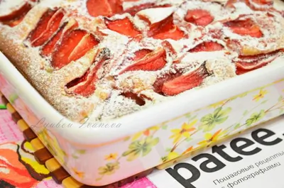 Клубничный кекс с ванилью