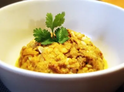 Каша из кускуса с лисичками, тыквой и кедровыми орешками