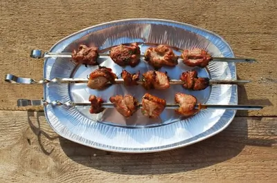 Шашлык из баранины с кинзой и луком