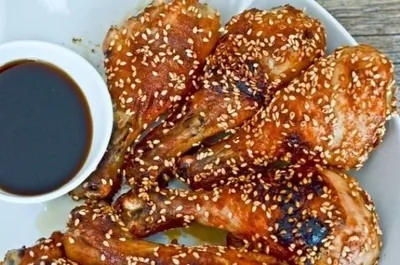 Запеченная курица с имбирем и кунжутом