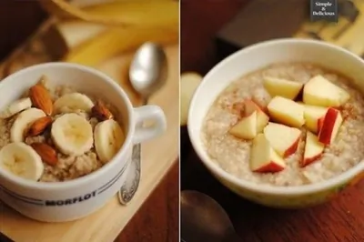 Овсянка на воде с яблоками