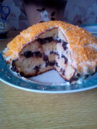 Торт со сметаной и черносливом