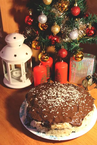 Торт «Баунти» в шоколадной глазури