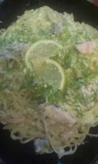 Сливочная паста с лососем и укропом