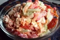 Овощной салат с творогом