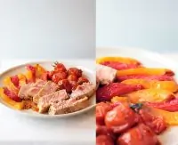 Тунец с запеченными овощами