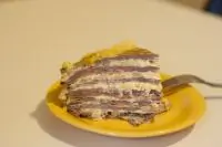 Печеночный торт с овощами