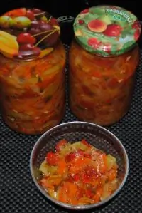 Консервированный сладкий перец с помидорами