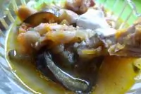 Зимний фасолевый суп с копченостями и баклажанами