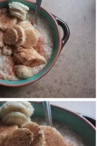 Овсянка на банановом молоке с корицей