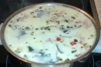 Сливочный суп с креветками