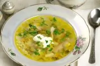 Рассольник с рисом и бараниной