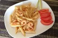 Пенне с креветками по тайски
