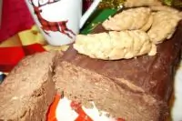 Рождественское трюфельное полено из каштанов