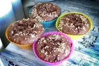 Маффины шоколадные с отрубями и банановым центром