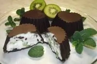 Творог в шоколаде с фруктами