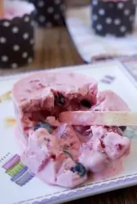 Замороженный десерт с натуральным йогуртом и ягодами