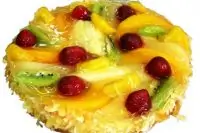 Торт с фруктами и желе