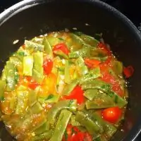 Рагу из свежей зеленой фасоли