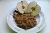 Фруктовое пюре из компотной гущи с медом и орехами