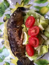 Карп в духовке с мятой