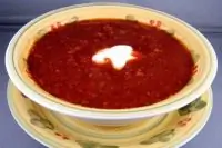 Красный борщ с курицей