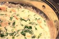 Паста с семгой и шпинатом в сливках