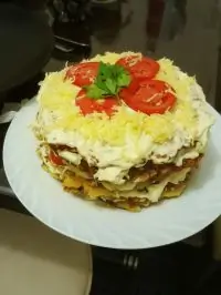 Кабачковый торт с помидорами