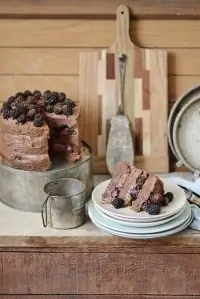 Шоколадный торт с ежевикой