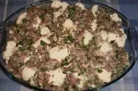Запеканка с цветной капустой и фаршем