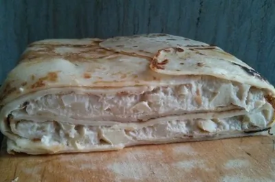 Блинный пирог с яблоками