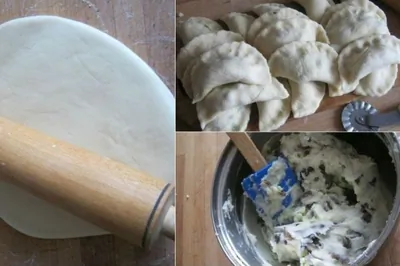 Вареники с картошкой, грибами и зеленью