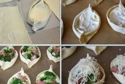 Хрустящие мини-пиццы с беконом и брокколи