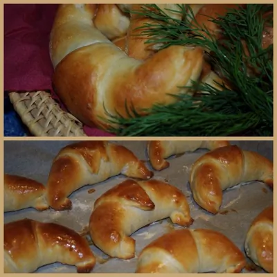 Рогалики с сыром фета и зеленью