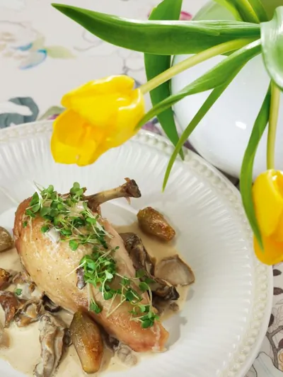 Куриное фрикасе с грибами