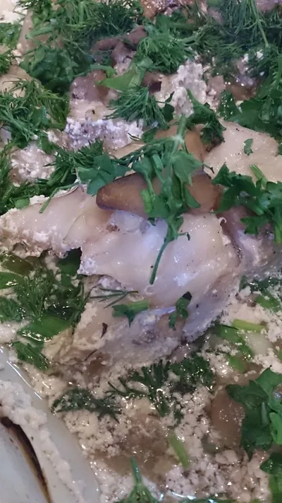 Морской окунь в сливочном соусе