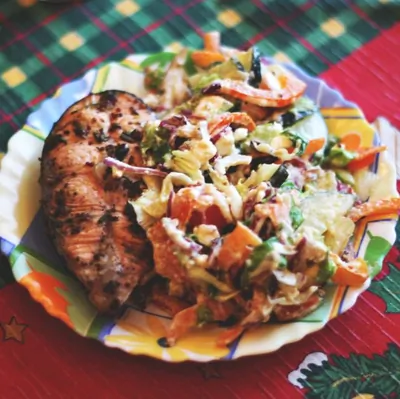 Стейк семги с лаймом и травами