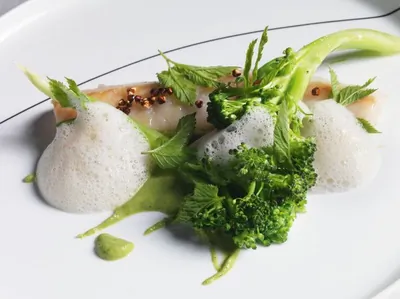 Судак с капустой и гречкой