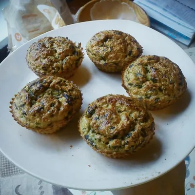 Овсяные кексы с сыром и шпинатом